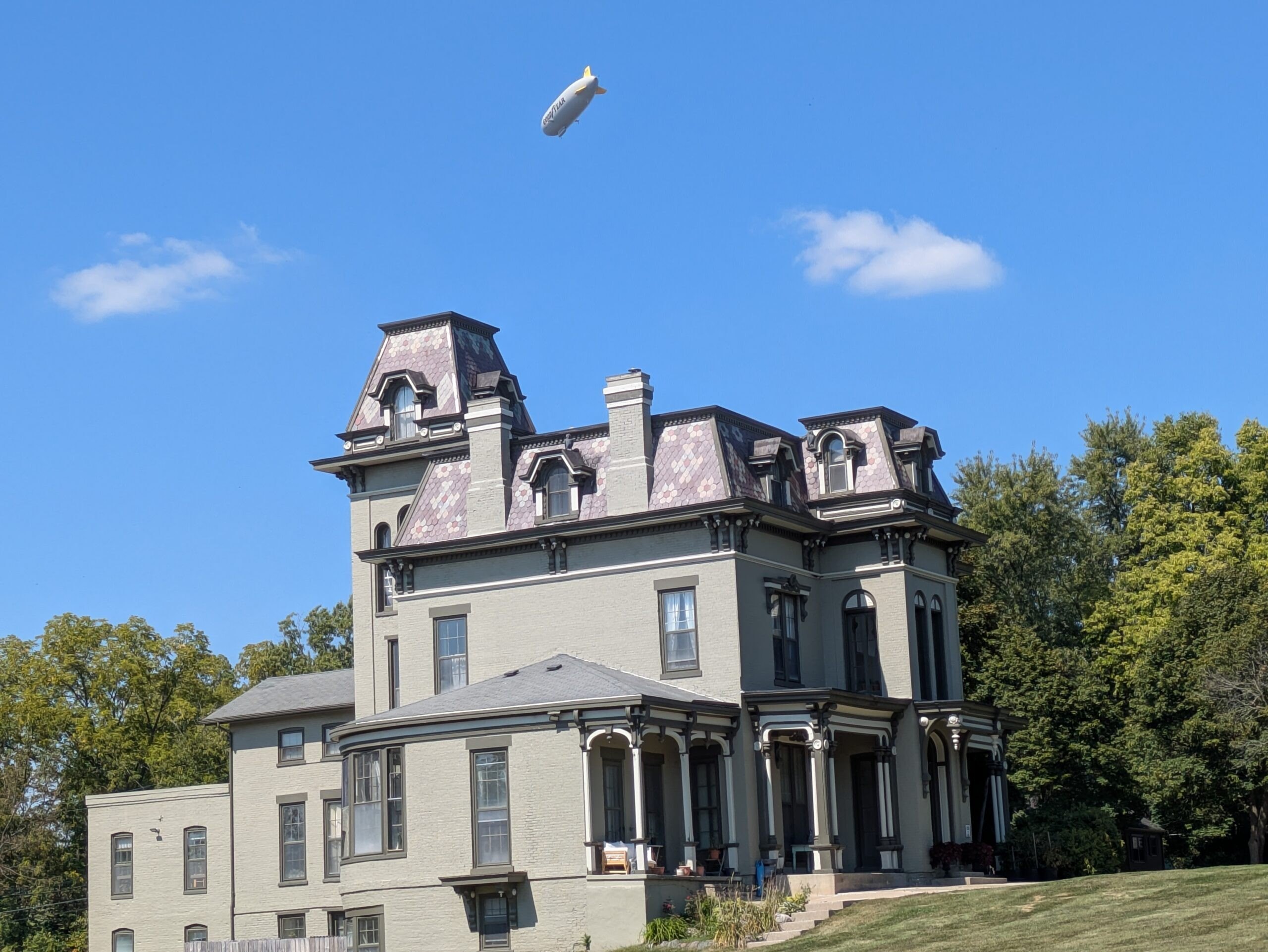 Ypsilant's Gilbert Mansion, built in the Second Empire style, with a defining Mansard roof