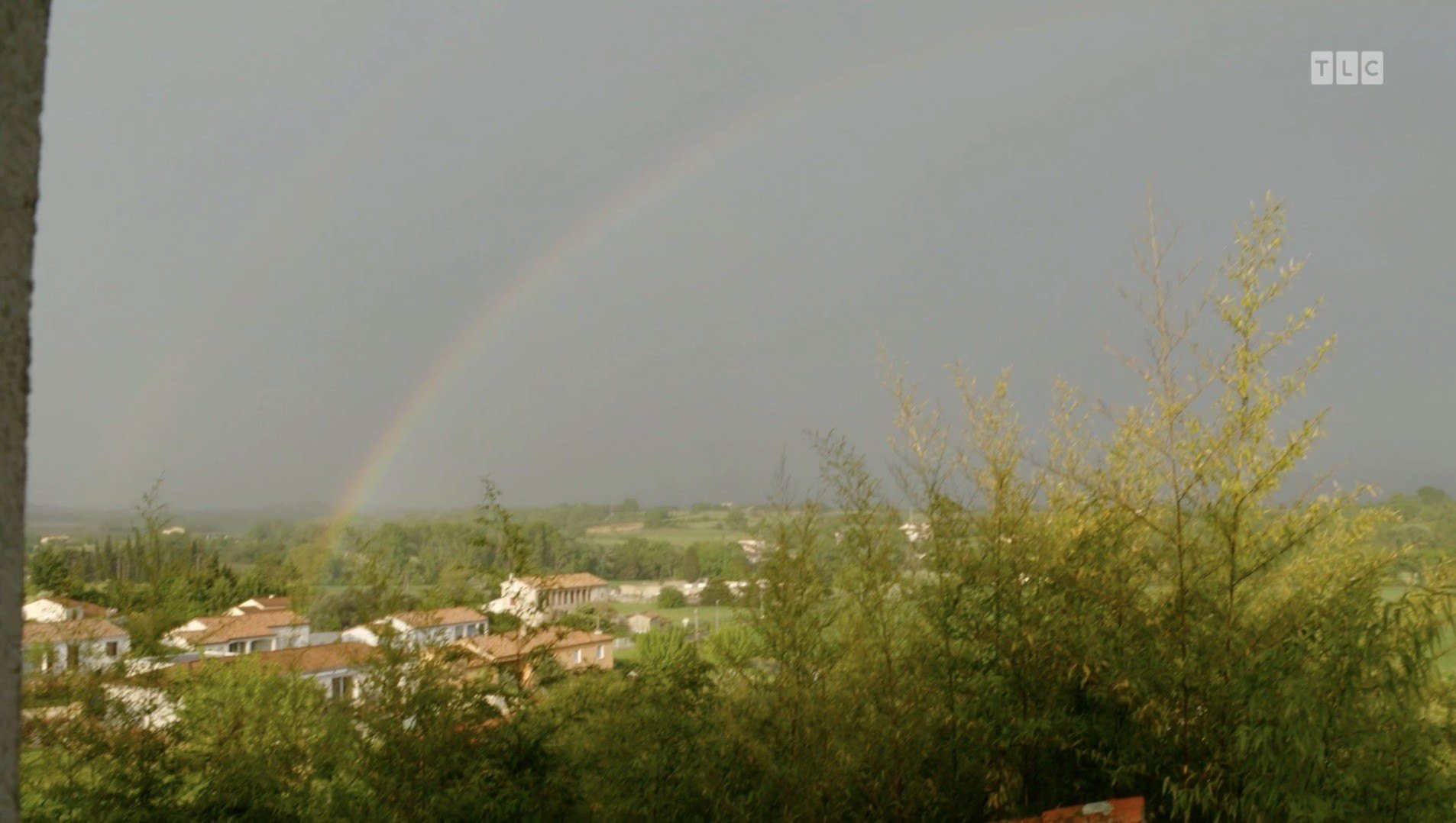 From a window over the kitchen sink, the Berrymans spot a beautiful rainbow.