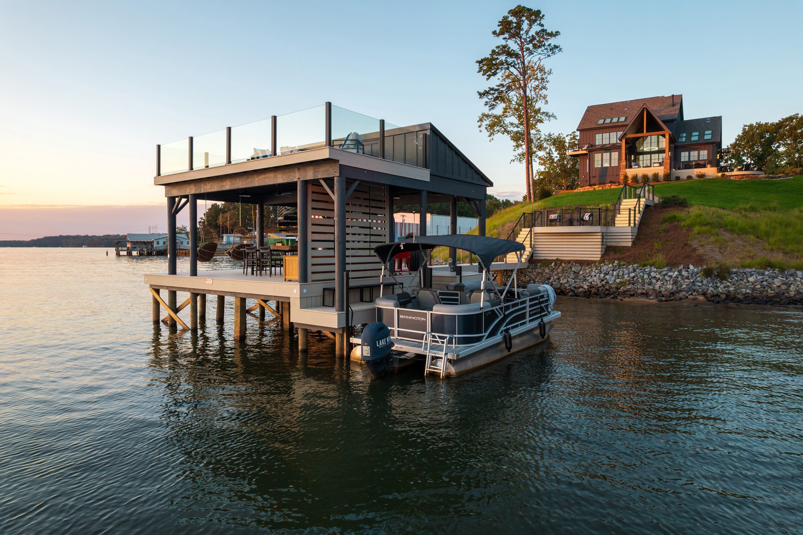 HGTV 2026 Dream Home, two story dock with boat