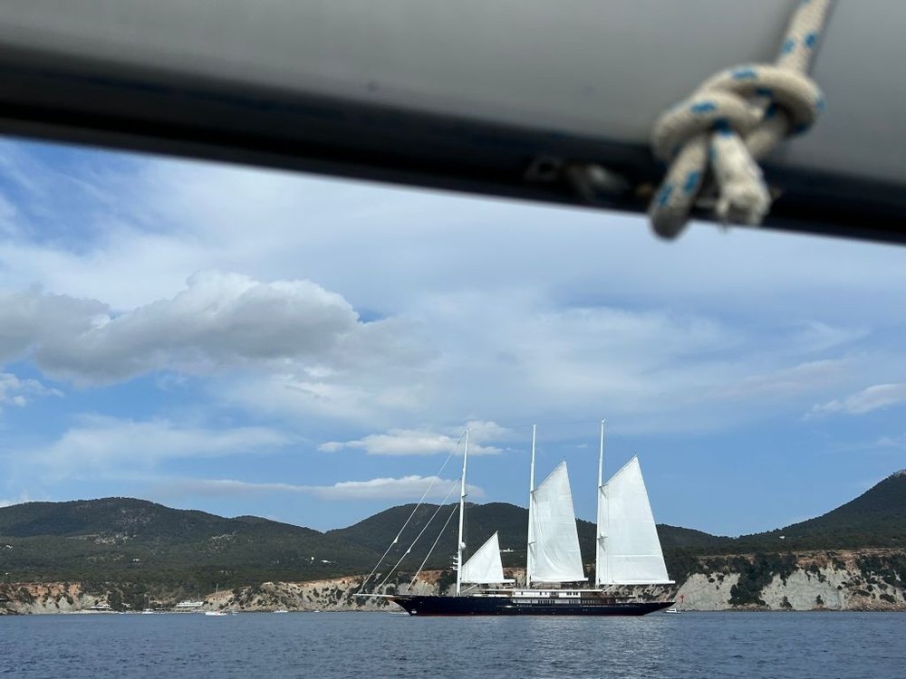 Sailing yacht "Koru" of Amazon founder Bezos in Ibiza
