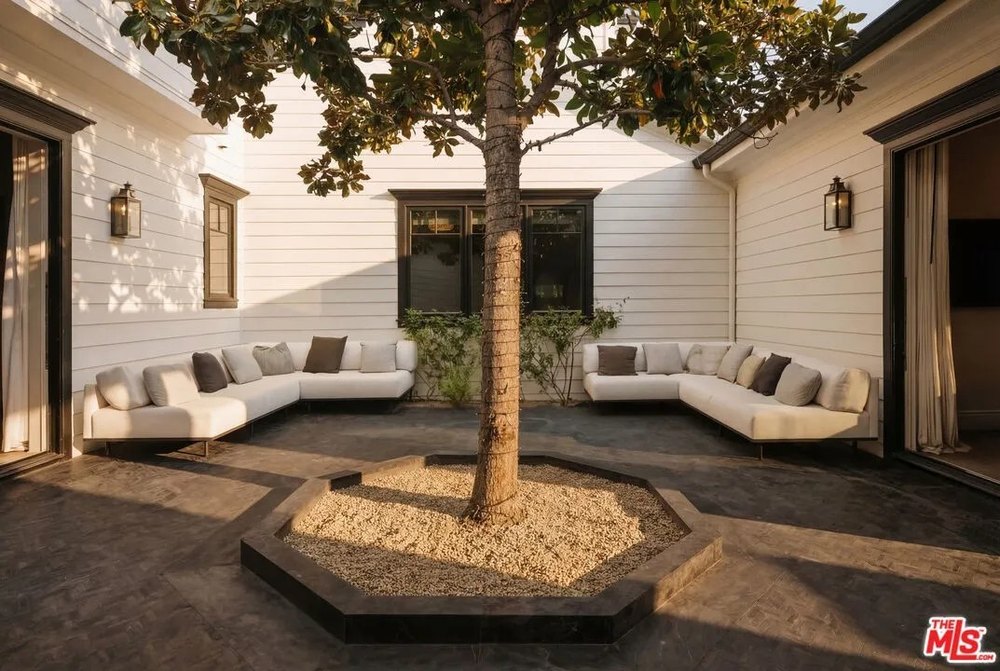 Outdoor seating in a home in Hidden Hills California belonging to Kylie Jenner