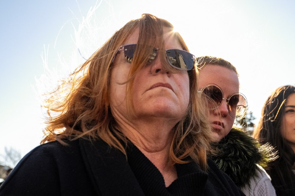 Asa Ellerup, the estranged wife of Rex Heuermann, and their daughter Victoria Heuermann arrive at the Suffolk County Court for a scheduled court appearance by Rex Heuermann