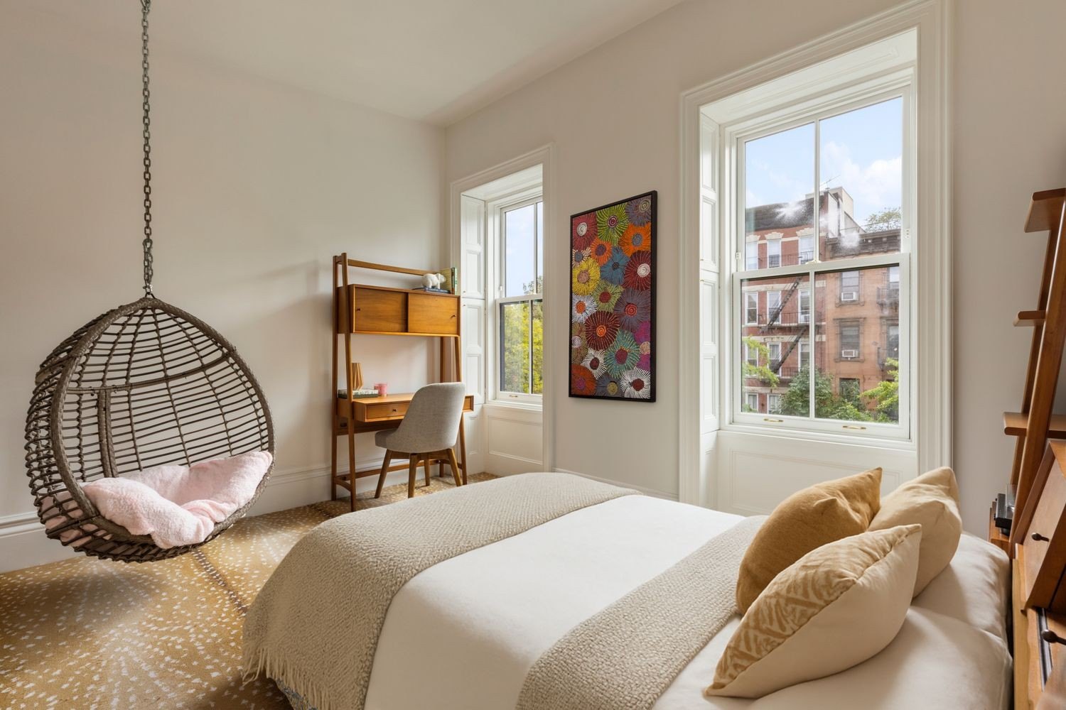 Bedroom in Lily Allen and David Harbour's home in Brooklyn
