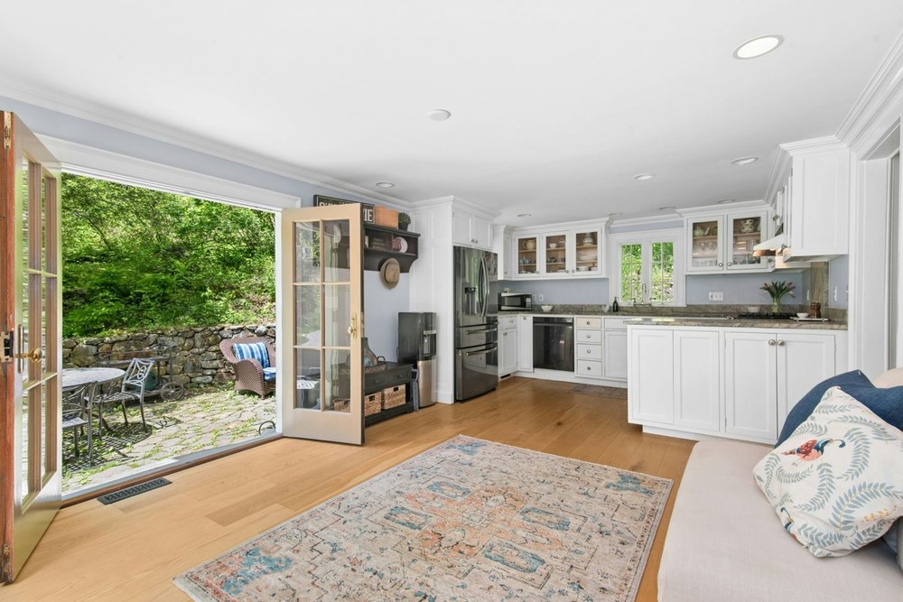 Kitchen of home part of the Pollinator Pathway Project in Wilton, CT, on sale for $865,000