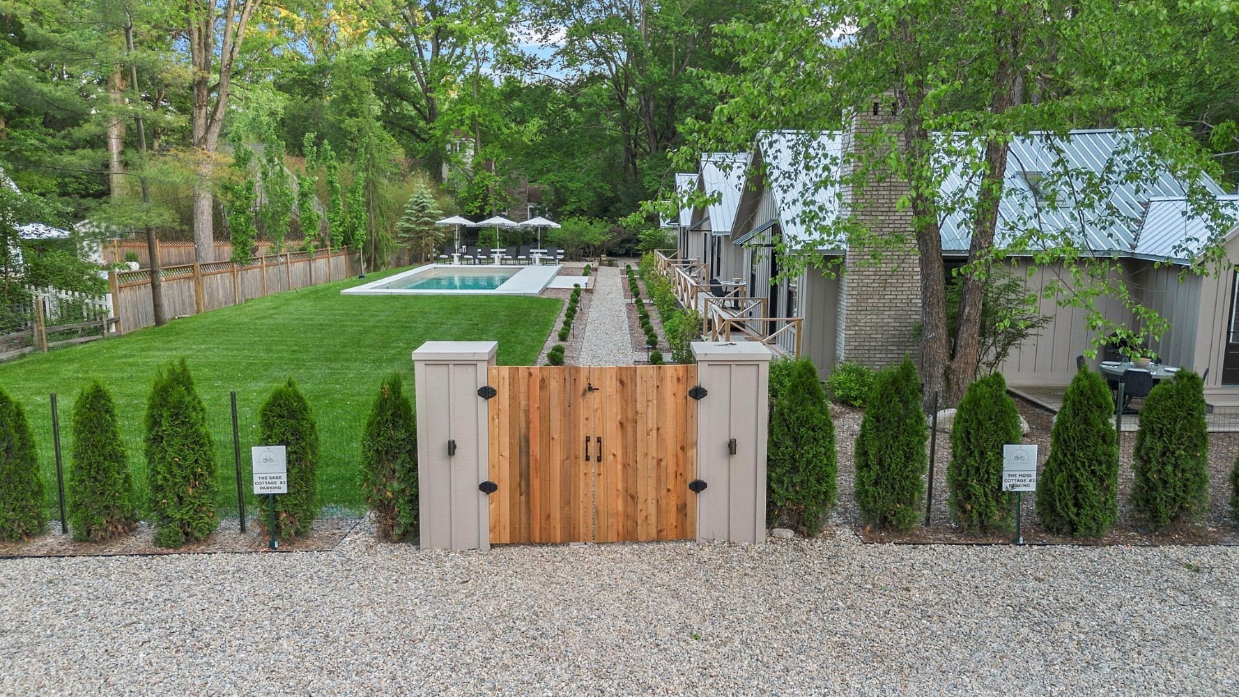 Pool at Townie Cottages in Union Pier, MI, on sale for $3,995,000
