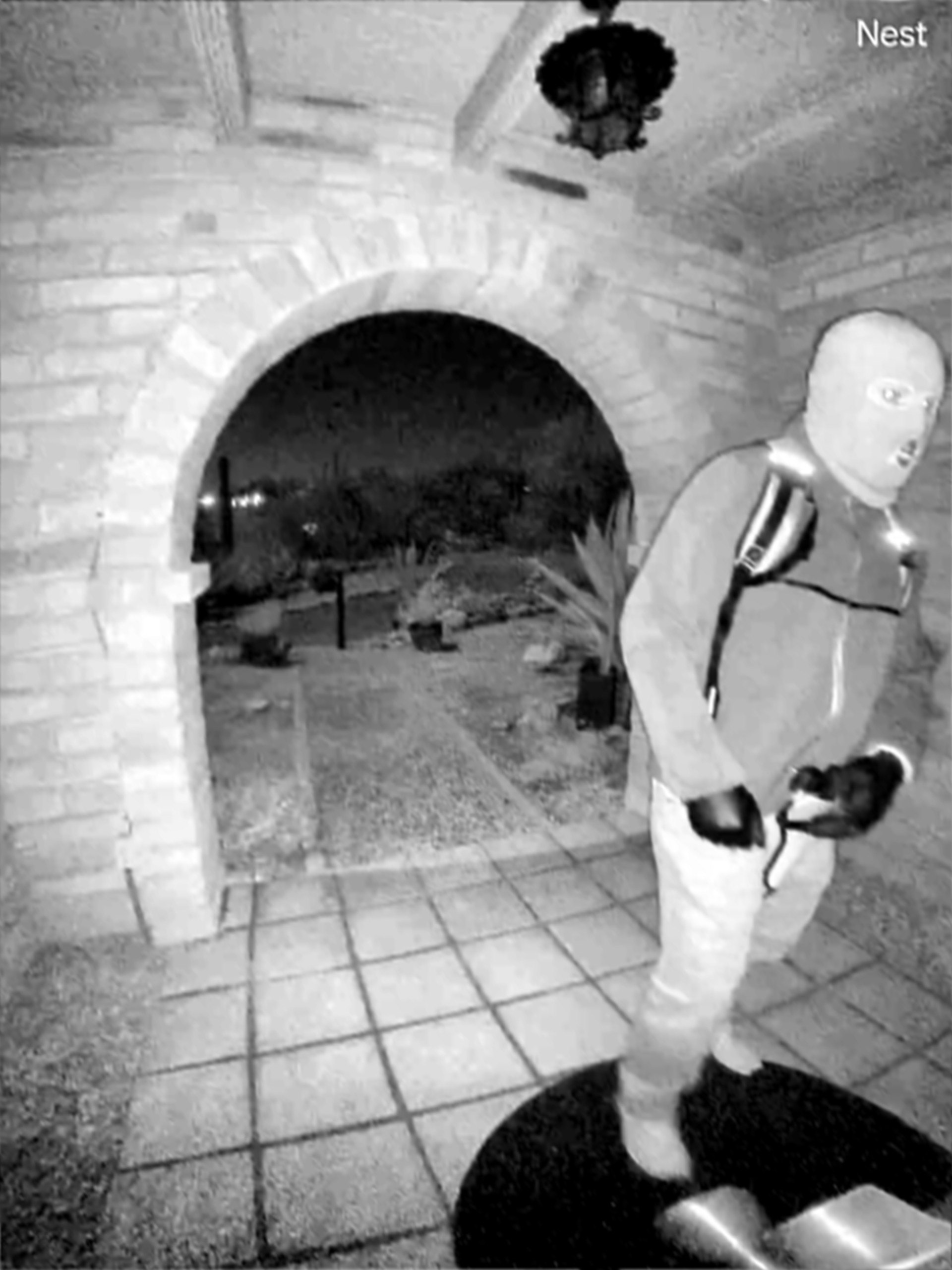 Person in mask and gloves at front door caught on Nest camera suspected to be the person who took Savannah Guthrie's mom Nancy Guthrie