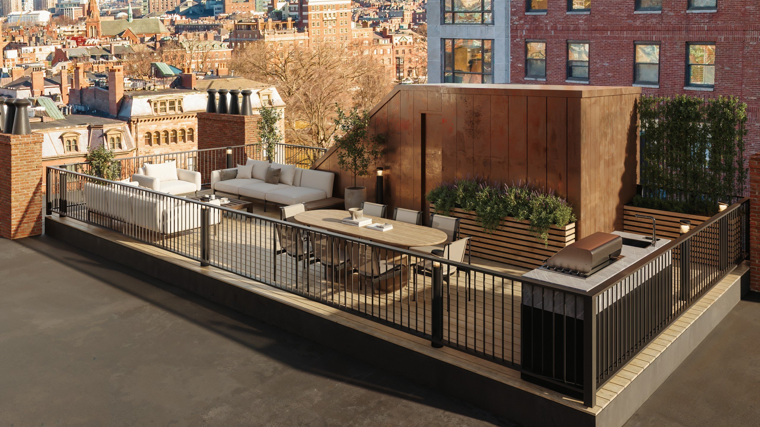 Back Bay townhouse roofdeck