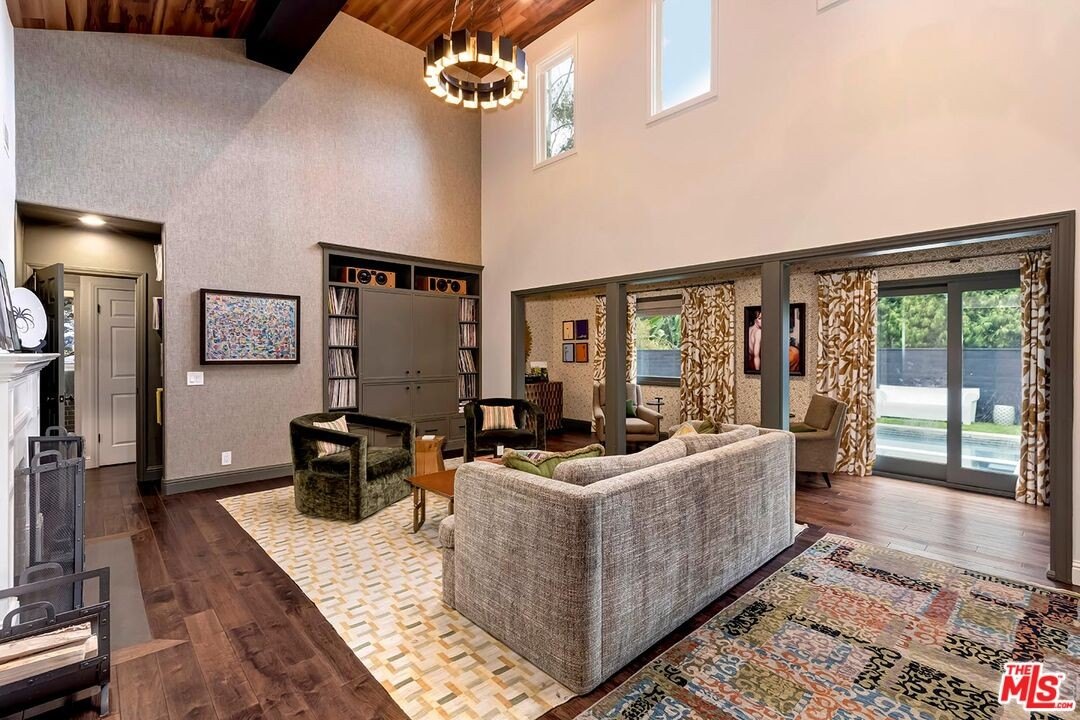 Before Living Room at estate in Los Angeles, CA, on sale for $2,989,000