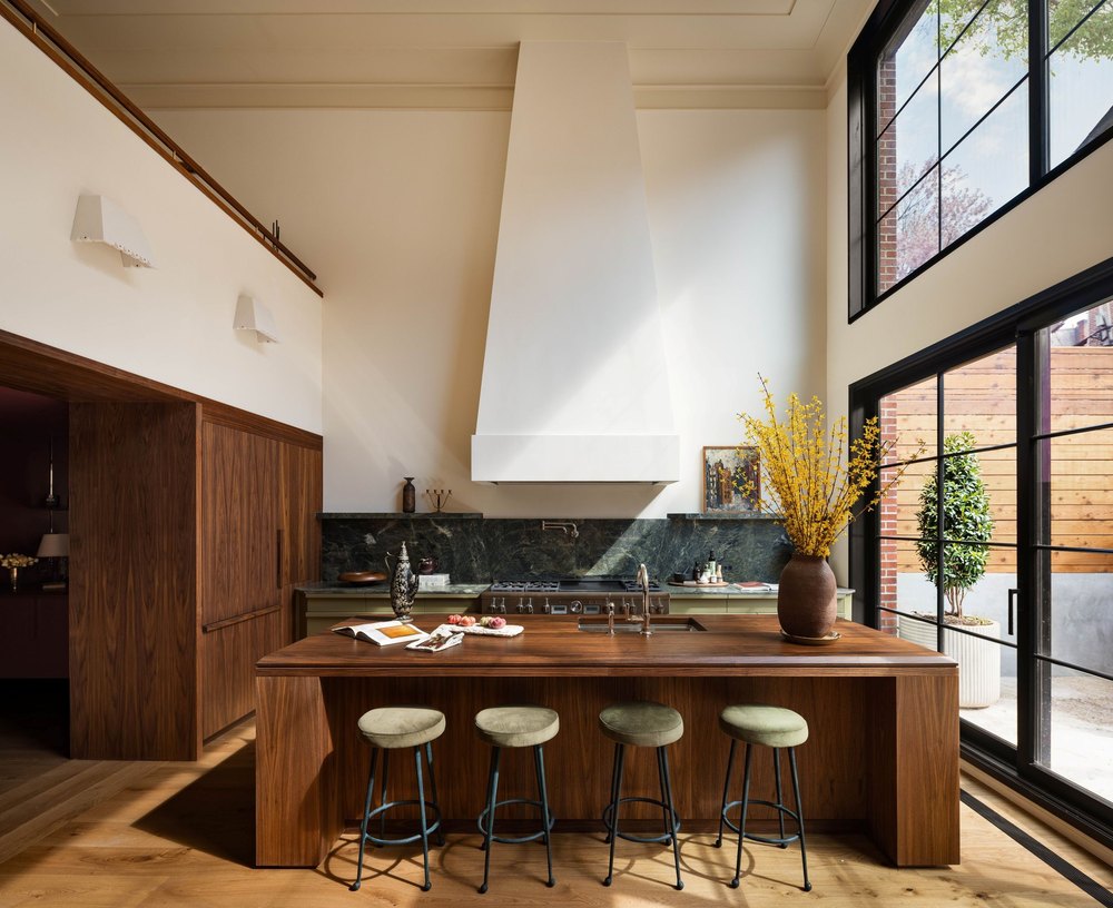 Kitchen at ECKSTROM townhouse in Brooklyn, NY, on sale for $14,250,000