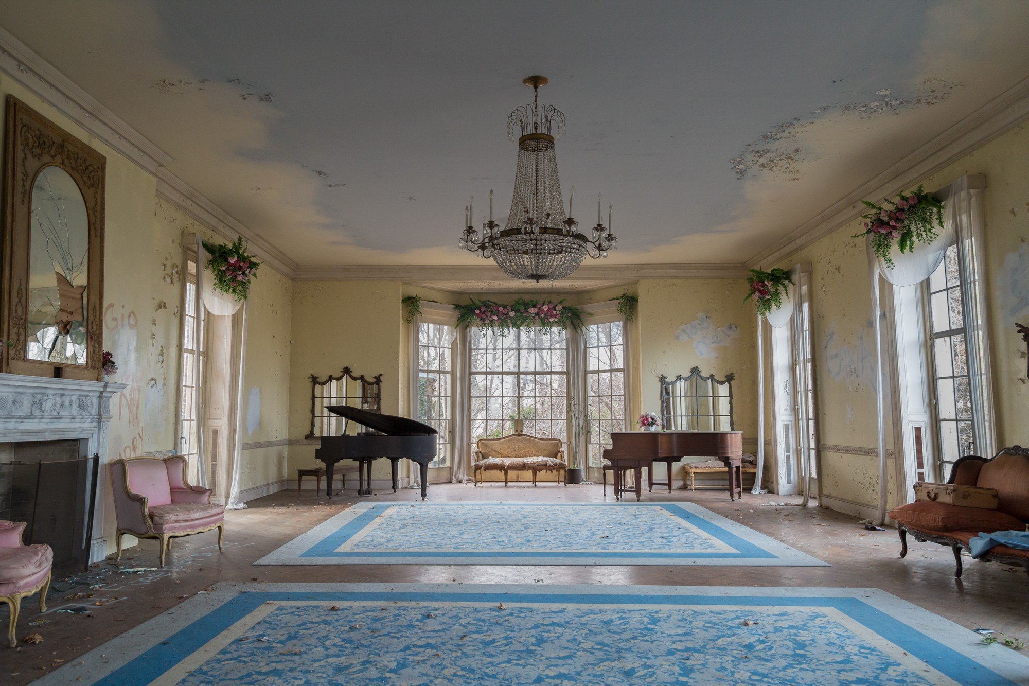 A ballroom built in 1938 overlooking the Long Island Sound for the daughter of one of the partners of J.P. Morgan & Co.