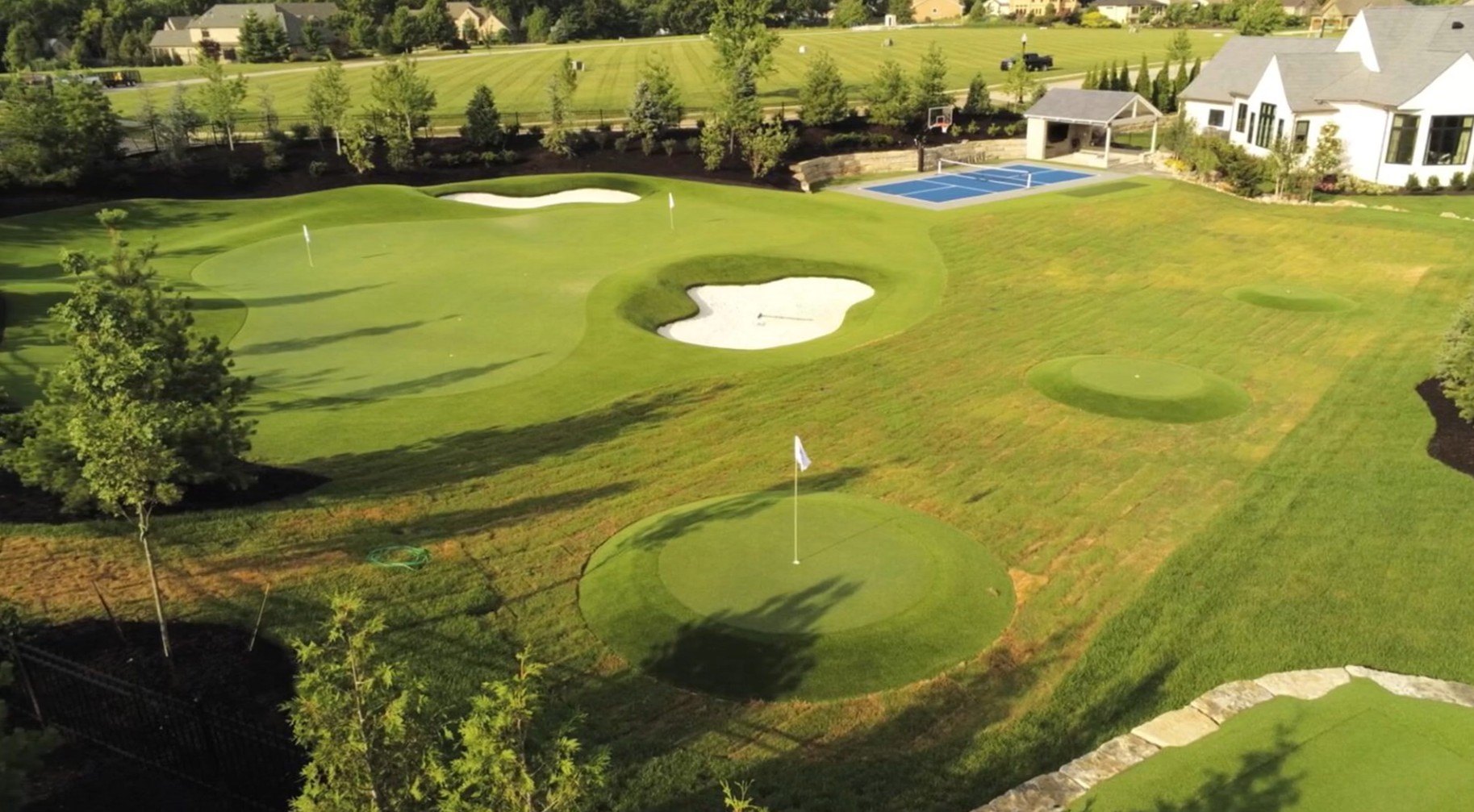 Golfer Gary Woodland trains at his private golf facility at his Kansas home