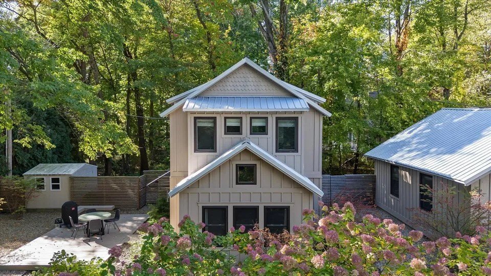 Exterior of Townie Cottages in Union Pier, MI, on sale for $3,995,000