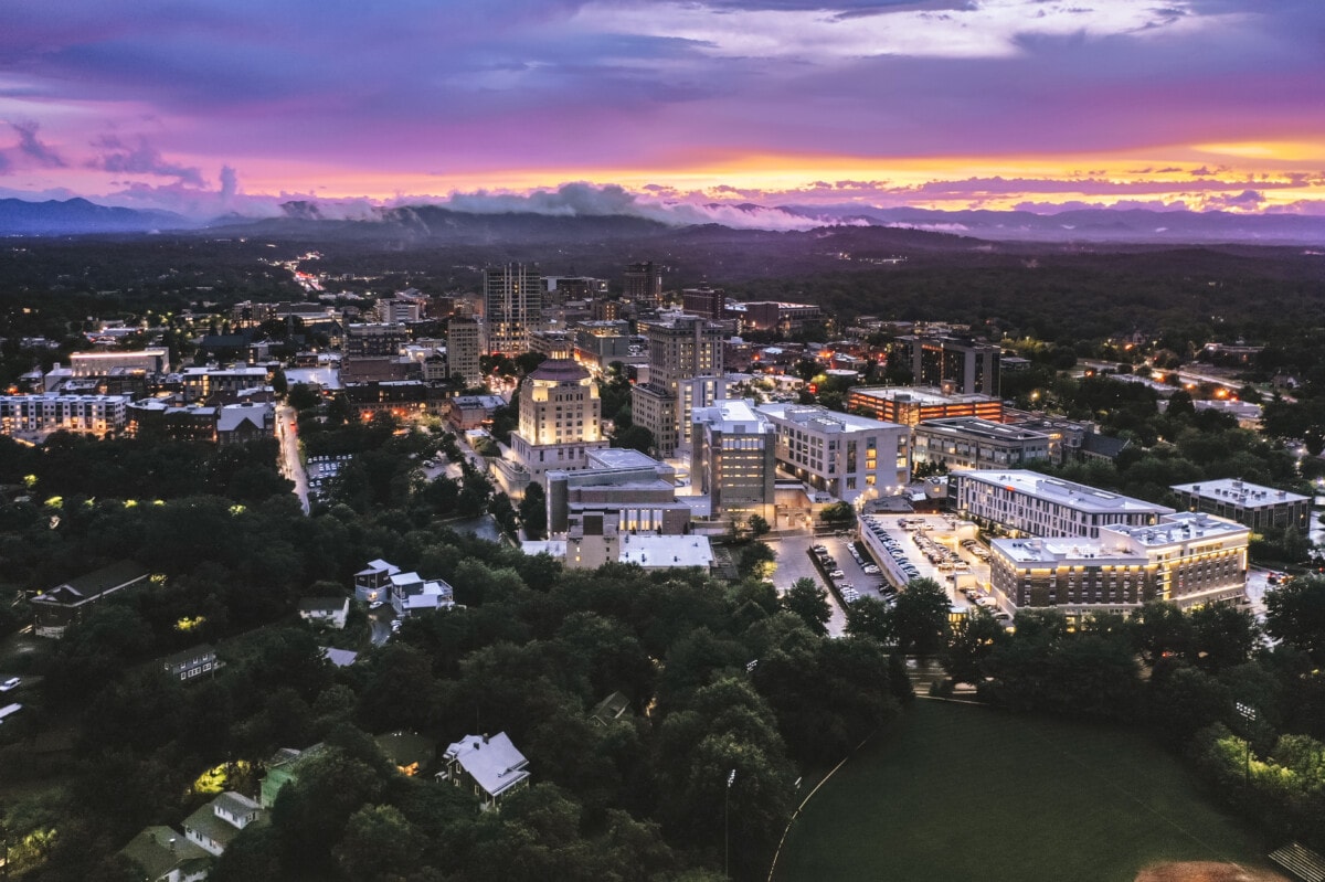 asheville north carolina downtown at sunset_Getty