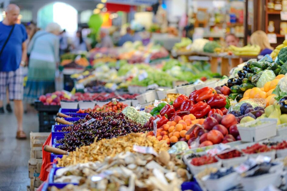 Assortment of vegetables and fruit