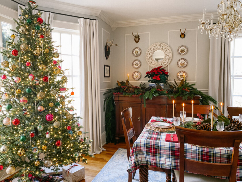 Christmas decorated living room