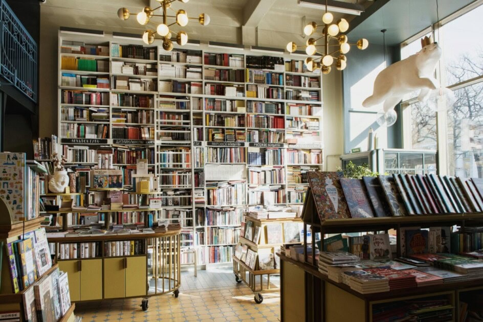 Inside a bookstore