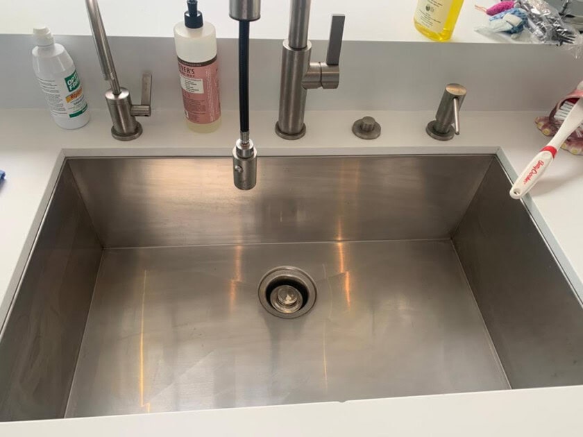 Newly cleaned empty sink