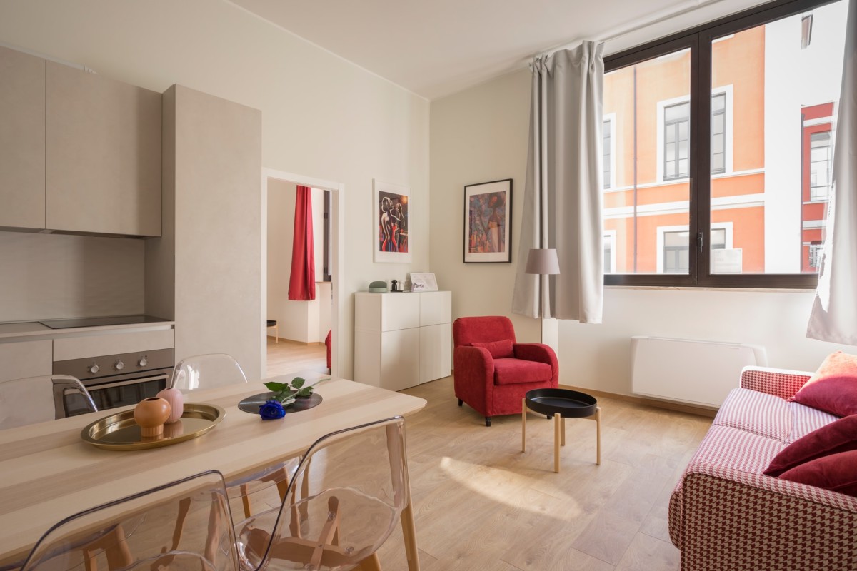 Interior of an Apartment with neutral furniture