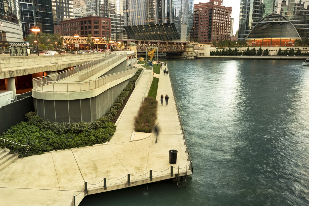 Chicago riverwalk art scene