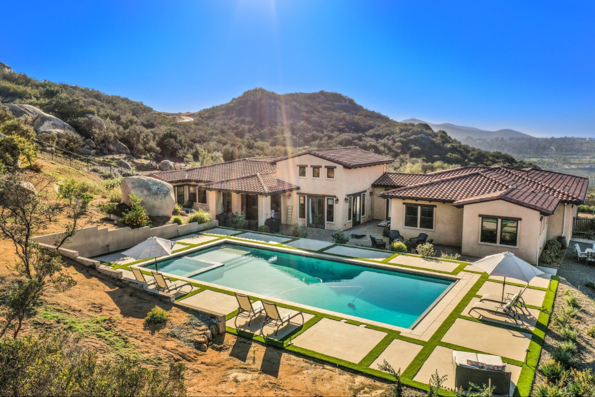 A backyard in the desert