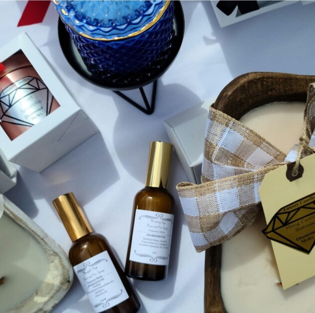 Assortment of room sprays and candles