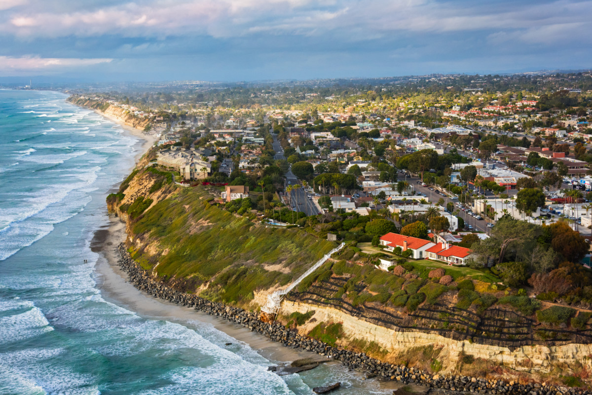 encinitas coast line with homes and ocean_getty
