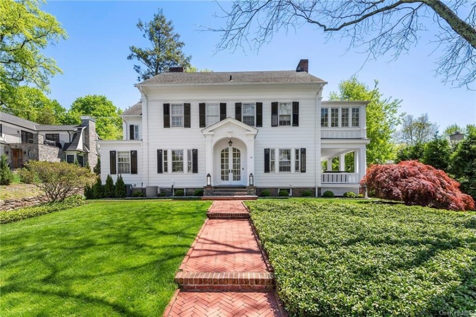 Exterior of a luxury colonial home in Westchester County