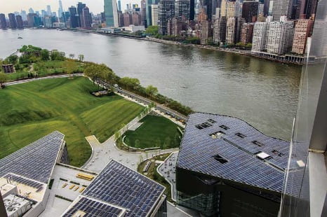 Aerial View of Photovoltaic Canopies