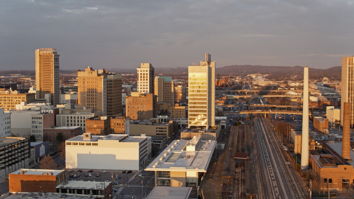 Golden Sunlight on Birmingham, Alabama at Sunset