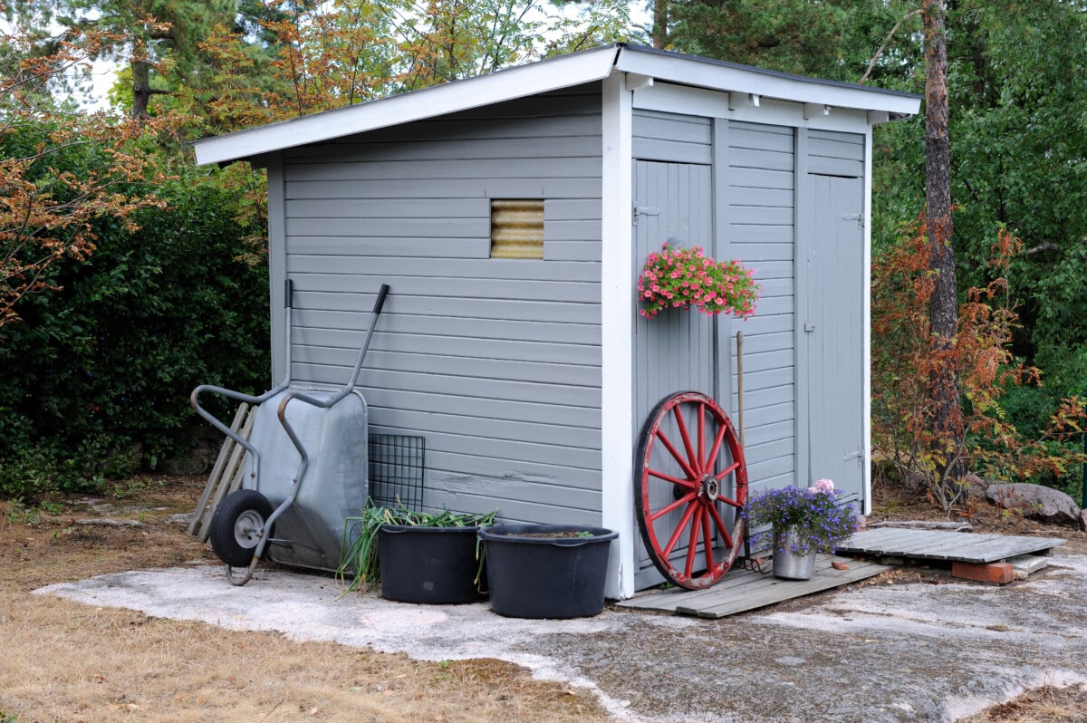 Grey garden shed