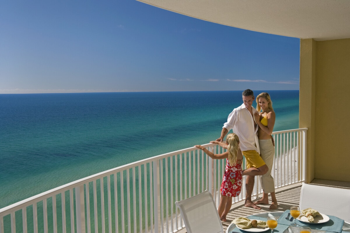 People standing on a balcony