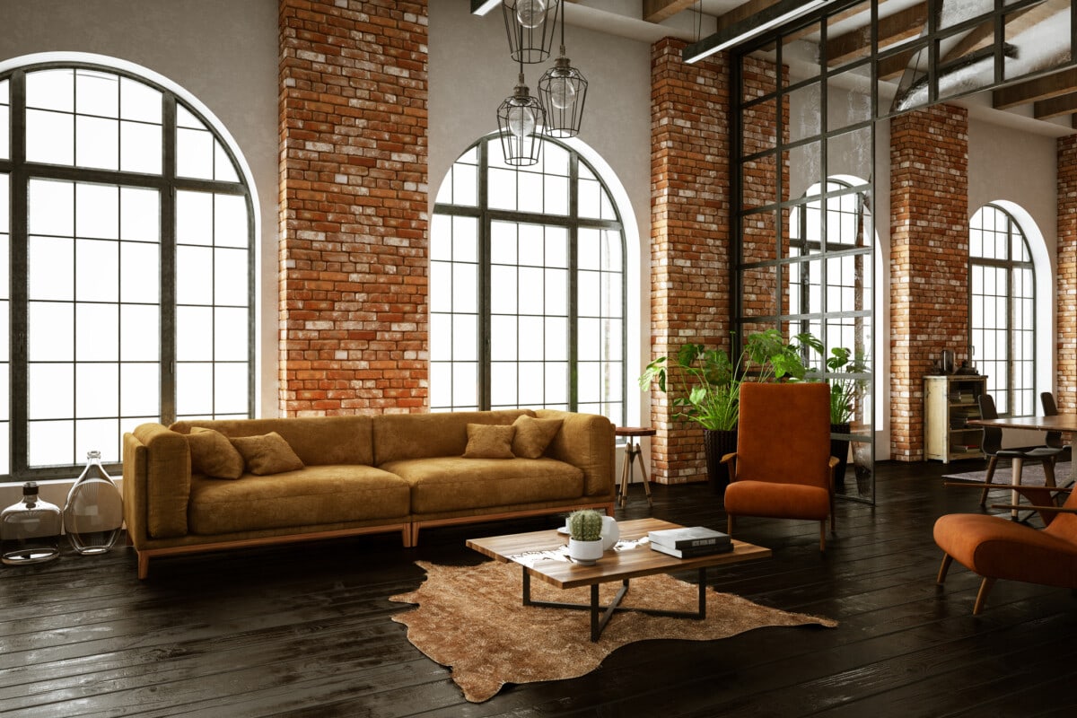 Interior of large loft apartment