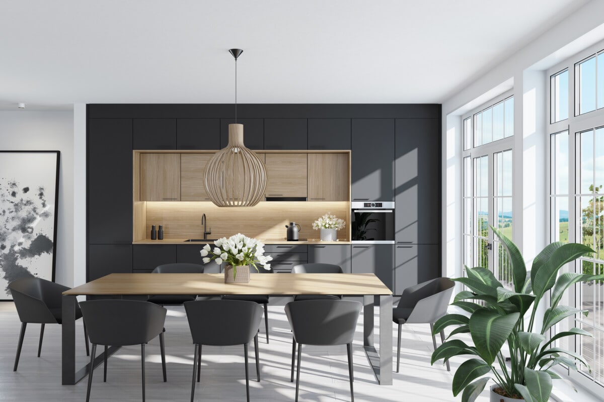 Modern Scandinavian kitchen and dining room