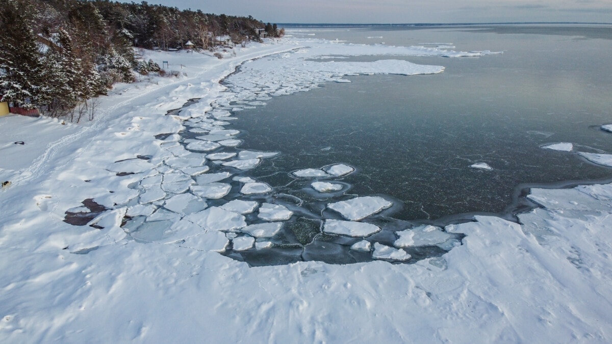 Frozen great lake