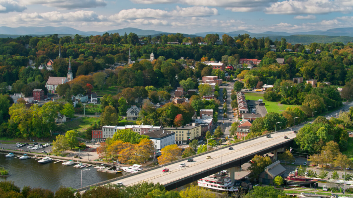 hillside in suburban new york