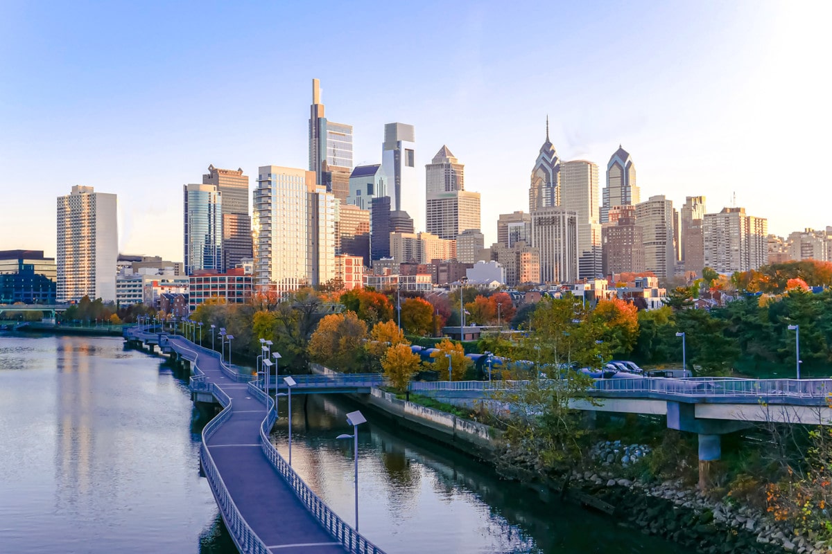 Philadelphia’s skyline in autumn