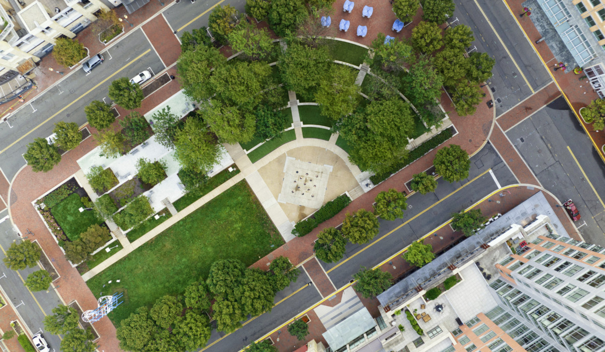 aerial view of reston town center 