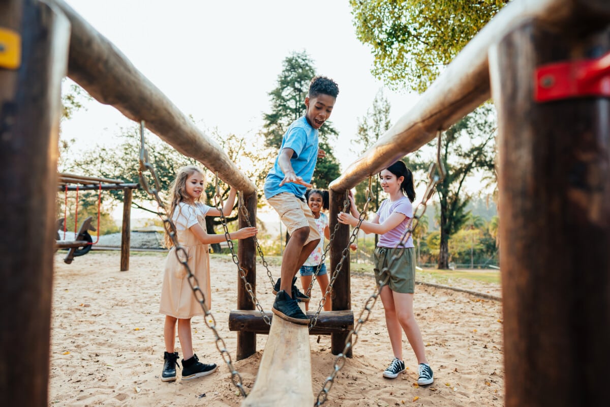 Children playing in the playground