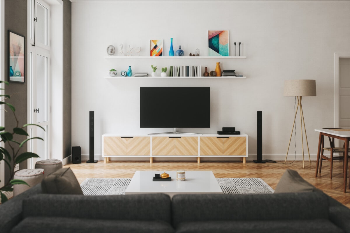 minimal design entertainment center