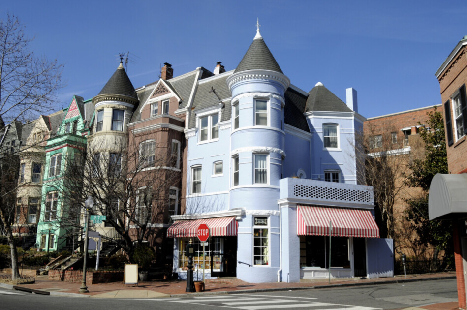 Street corner at Georgetown, DC, USA.