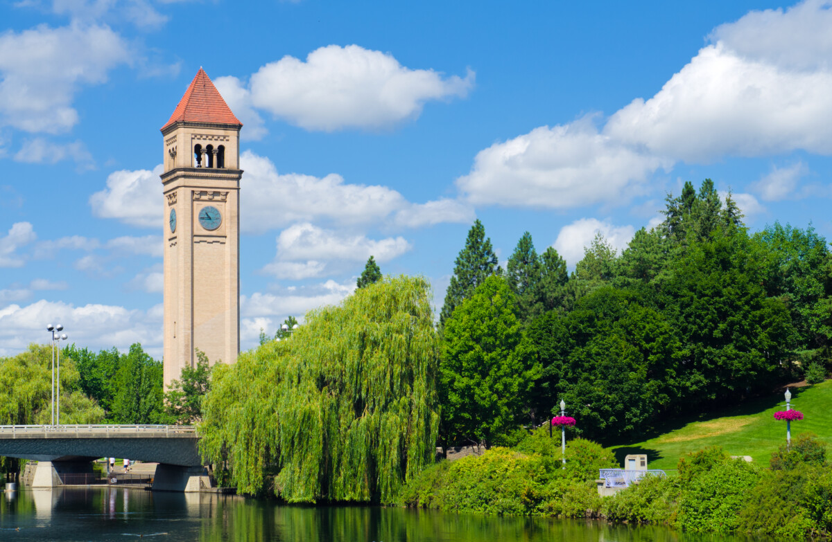 Clock tower at Riverfront Park