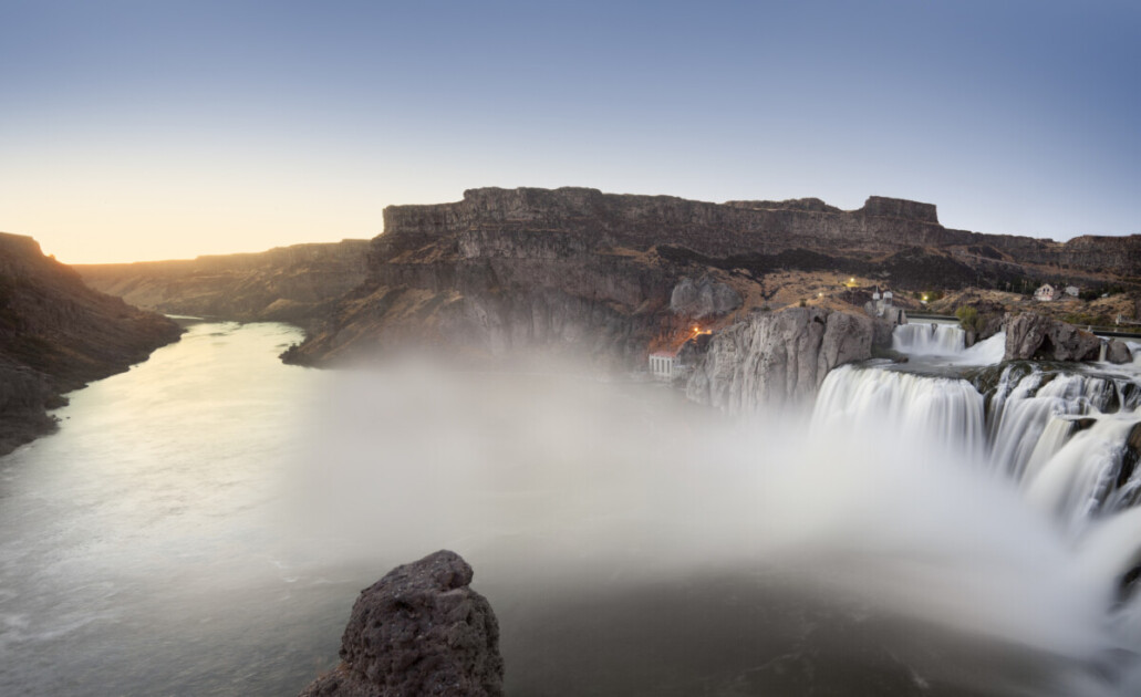Dusk Panorama of Shoshone Falls, Idaho