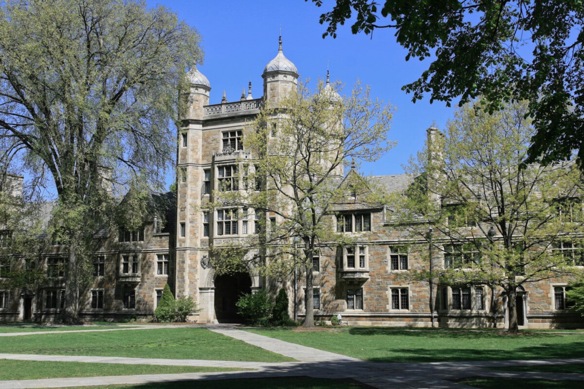 University of Michigan Law school. Picture taken inside the quad.