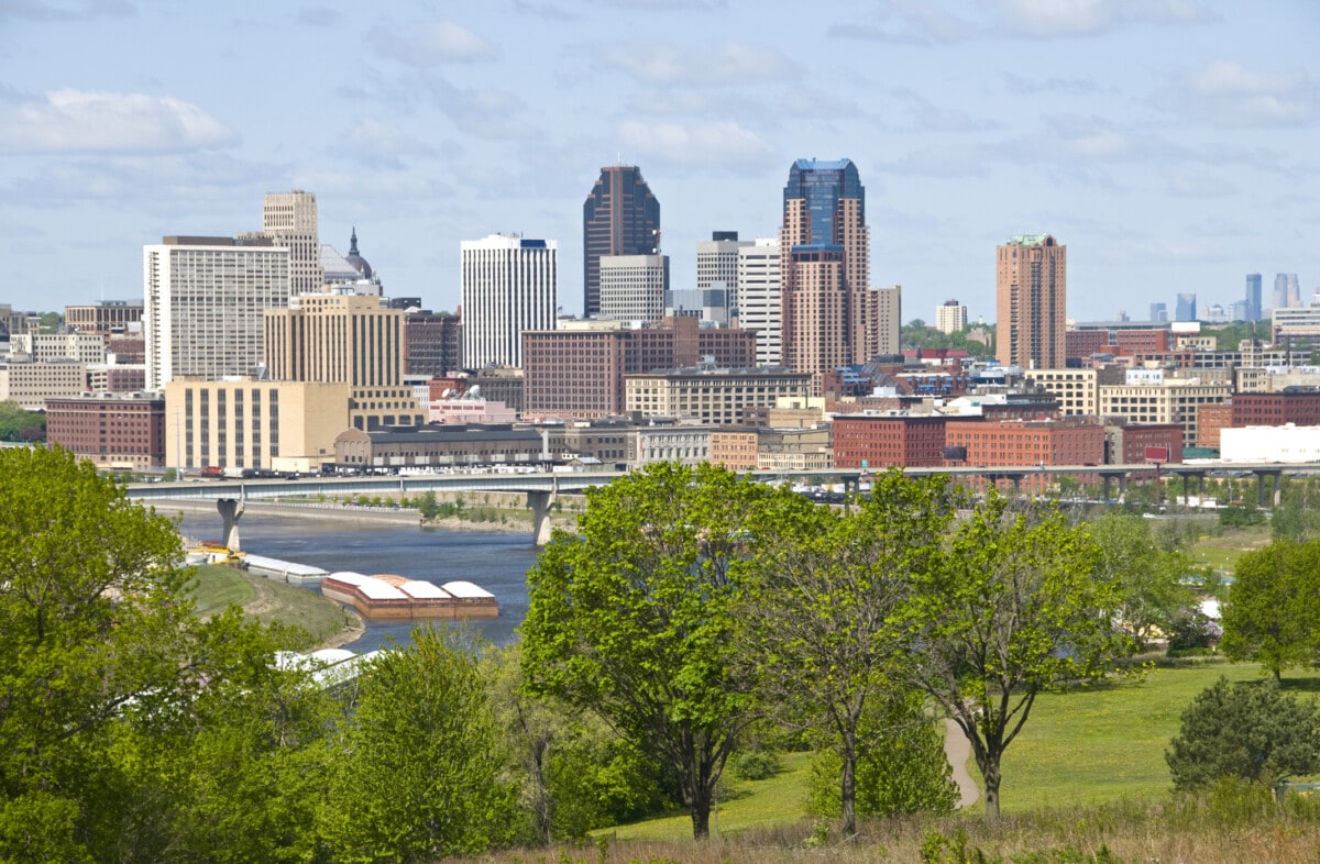 St. Paul and Mississippi River in Minnesota