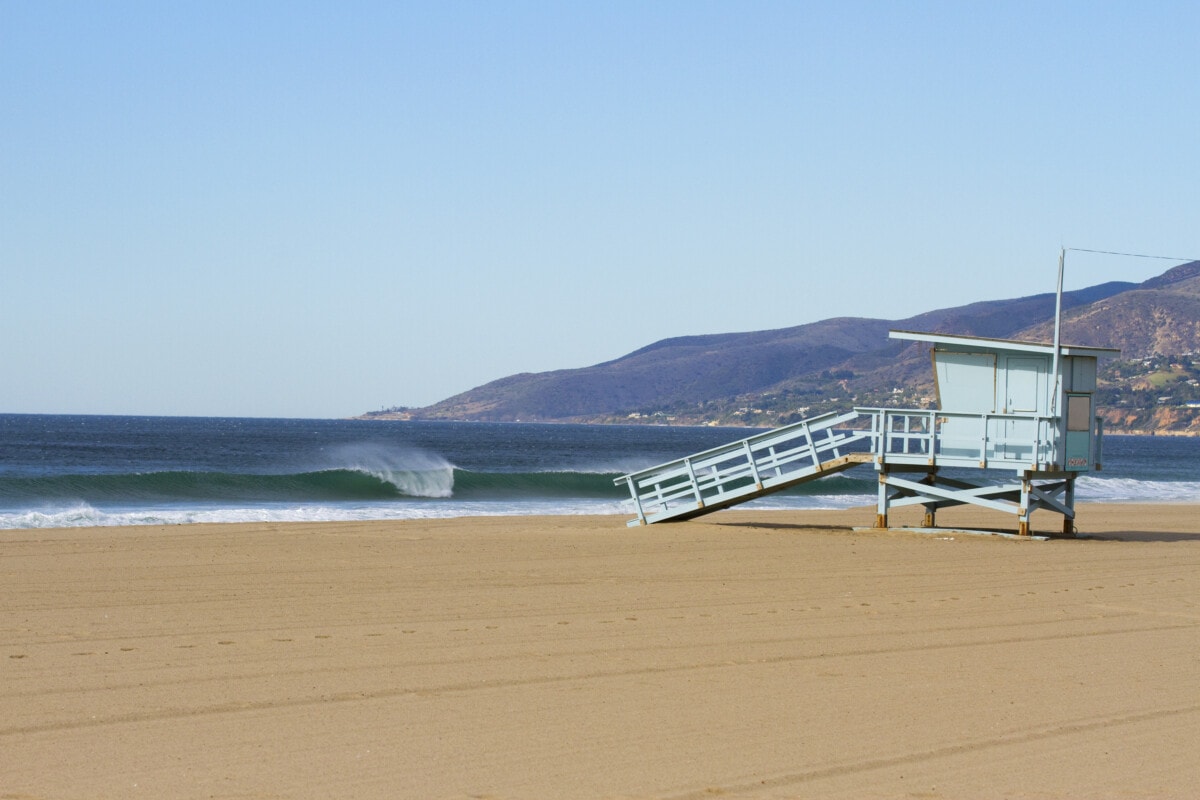 Lifeguard tower at Zuma Beach California