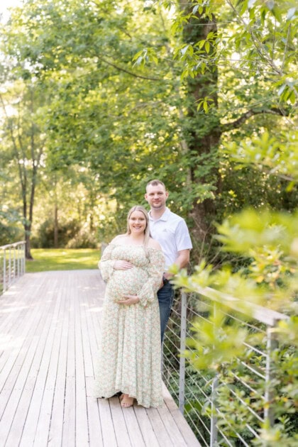 Maternity photo outside with partner