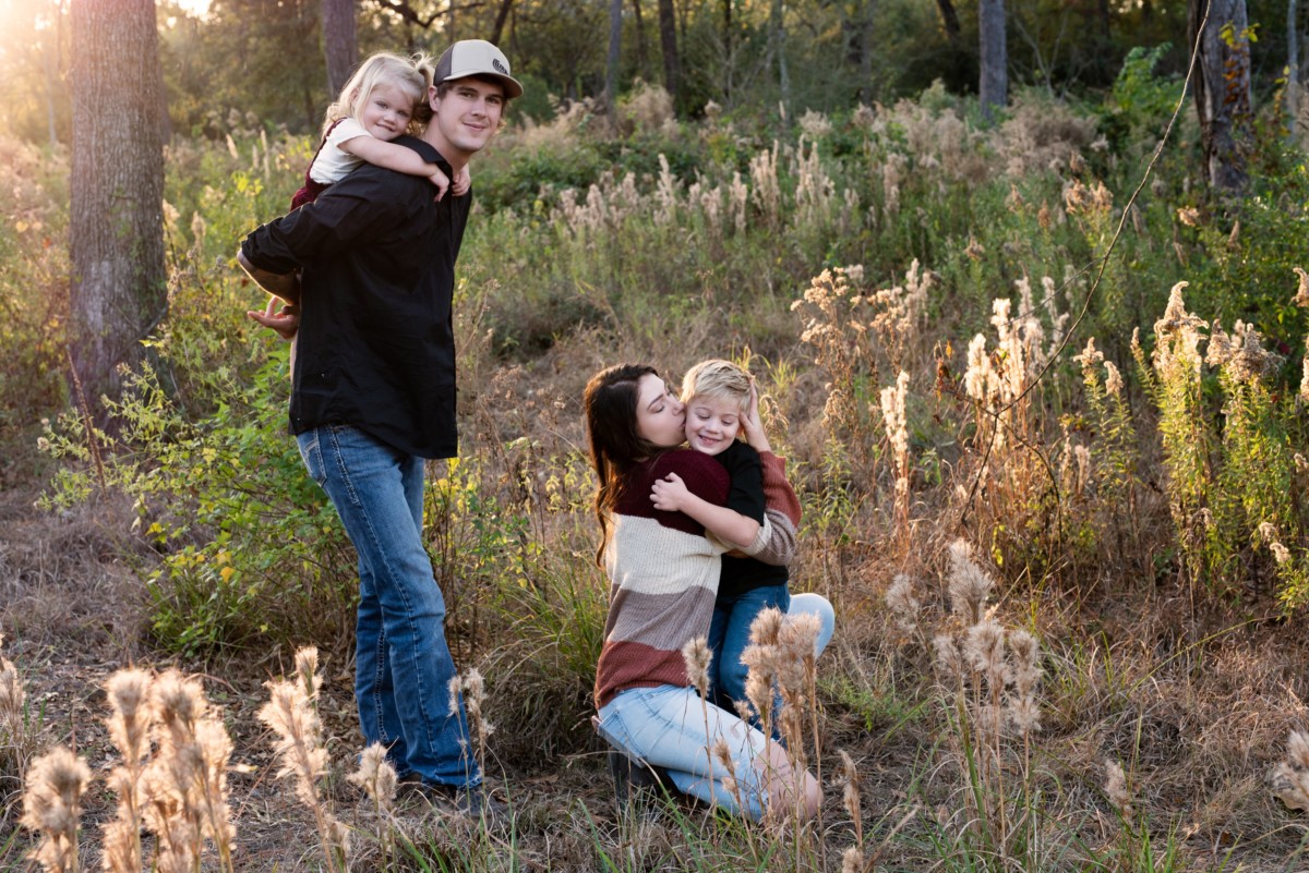 Family in the forest