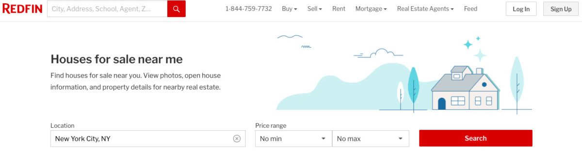Redfin New York houses for sale step one