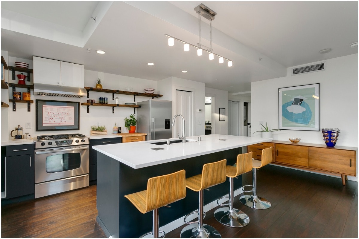 A modern staged kitchen