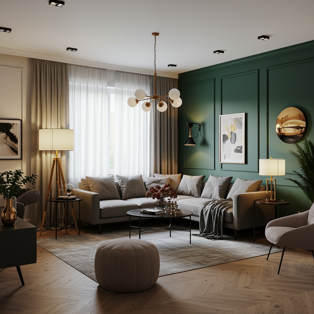 multiple light sources bring warmth and depth to this living room